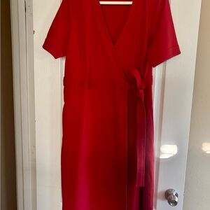 Boden Red Wrap Midi Dress